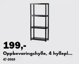 Biltema Oppbevaringshylle, 4 hyllepl tilbud