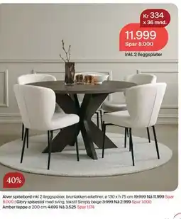 Møbelringen Alver spisebord tilbud