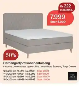 Møbelringen Hardangerfjord kontinentalseng tilbud