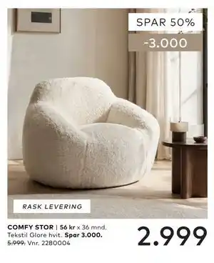 Skeidar COMFY STOR tilbud