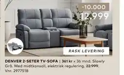 Skeidar DENVER 2-SETER TV-SOFA tilbud