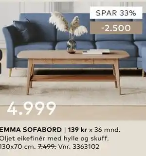 Skeidar EMMA SOFABORD tilbud