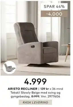 Skeidar ARISTO RECLINER tilbud