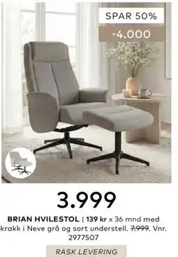Skeidar BRIAN HVILESTOL tilbud