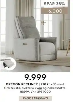 Skeidar OREGON RECLINER tilbud