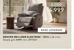 Skeidar DENVER RECLINER ELEKTRISK tilbud