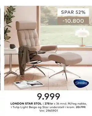 Skeidar LONDON STAR STOL tilbud