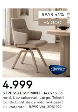 Skeidar STRESSLESS MINT tilbud