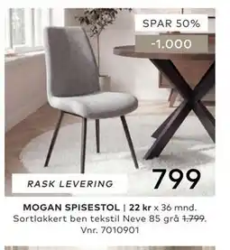 Skeidar MOGAN SPISESTOL tilbud