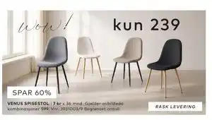 Skeidar VENUS SPISESTOL tilbud