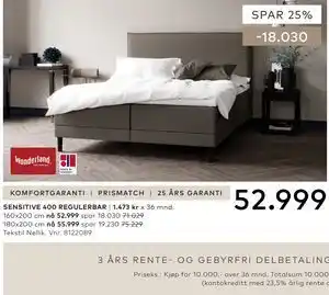 Skeidar SENSITIVE 400 REGULERBAR tilbud