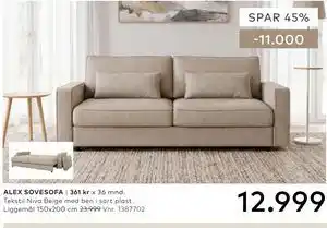 Skeidar ALEX SOVESOFA tilbud