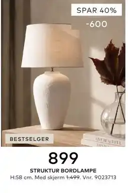 Skeidar STRUKTUR BORDLAMPE tilbud
