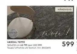 Skeidar VÆRDAL TEPPE tilbud