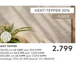 Skeidar KENT TEPPER tilbud