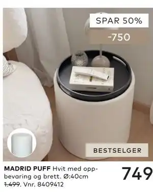 Skeidar MADRID PUFF tilbud