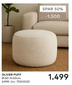 Skeidar OLIVER PUFF tilbud
