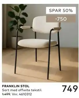 Skeidar FRANKLIN STOL tilbud