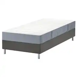 IKEA LyngÖr Kontinentalseng, Vesteröy fast/lys blå mørk grå, 90x200 cm tilbud