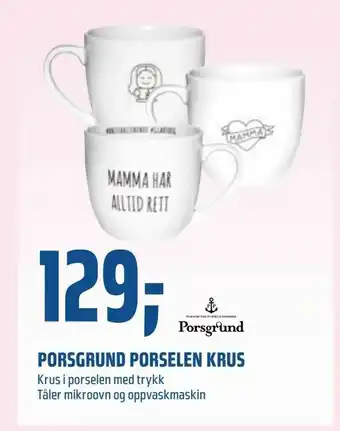 Coop Obs Porsgrund porselen krus tilbud