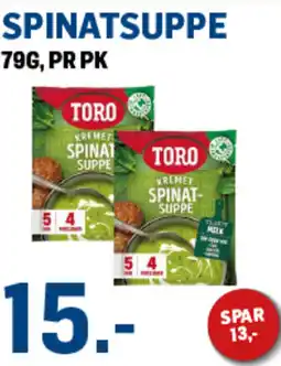 Price Lagerbutikk Toro spinatsuppe tilbud