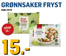 Price Lagerbutikk First Price Grønnsaker Fryst tilbud