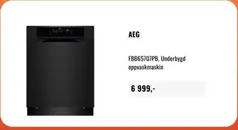 Aeg fbb65707pb underbygd oppvaskmaskin