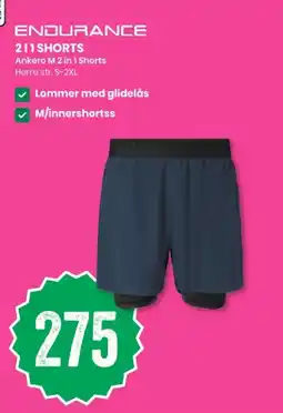 Sport Outlet Endurance 2 1 1 shorts tilbud