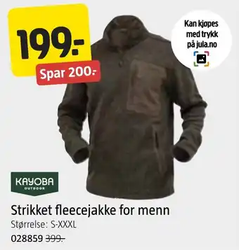 Kayoba strikket fleecejakke for menn