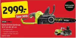 Jula Ryobi one+ batteridrevet kjedesag tilbud