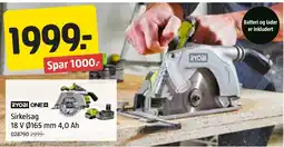 Jula Ryobi sirkelsag tilbud