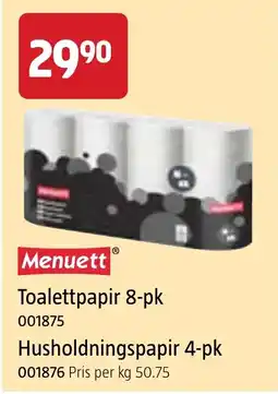 Jula Menuett Toalettpapir 8-pk tilbud