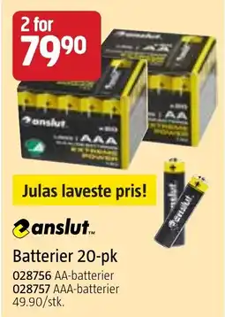 Jula anslut Batterier 20-pk tilbud
