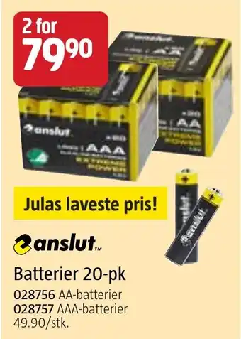 Jula anslut Batterier 20-pk tilbud