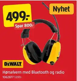 Jula DeWalt Hørselvern med Bluetooth og radio tilbud
