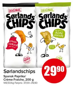 Spar Sørlandschips Spansk Paprika/Crème Fraîche tilbud