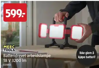 MeeC Tools batteridrevet arbeidslampe