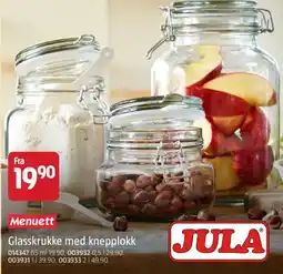 Jula Menuett Glasskrukke med knepplokk tilbud