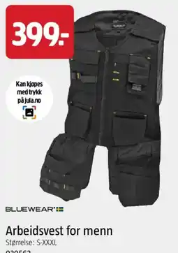 Jula Bluewear arbeidsvest for menn tilbud