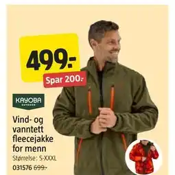 Jula Vind- og vanntett fleecejakke for menn tilbud