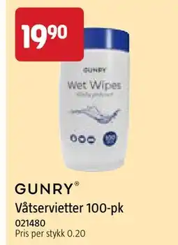 Jula GUNRY Våtservietter 100-pk tilbud