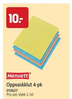 Jula Menuett Oppvaskklut 4-pk tilbud