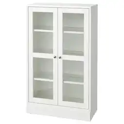 IKEA Havsta Vitrineskap med sokkel, hvit/klart glass, 81x37x134 cm tilbud
