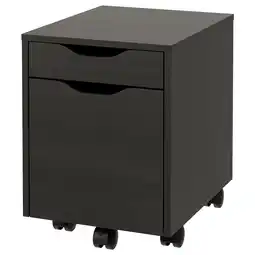 IKEA Alex Skuffeseksjon på hjul, brunsvart/svart, 36x50 cm tilbud