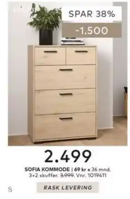 Skeidar Sofia kommode tilbud