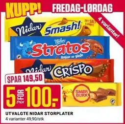 Europris UTVALGTE NIDAR STORPLATER tilbud