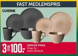Europris SERVISE VIDDA, Medlemspris tilbud