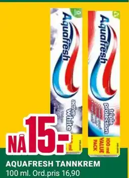 Europris AQUAFRESH TANNKREM tilbud