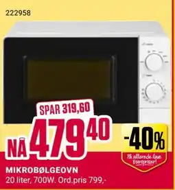 Europris MIKROBØLGEOVN tilbud