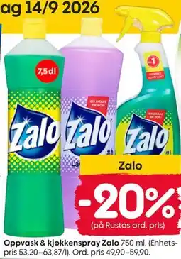Rusta Oppvask & kjøkkenspray Zalo tilbud